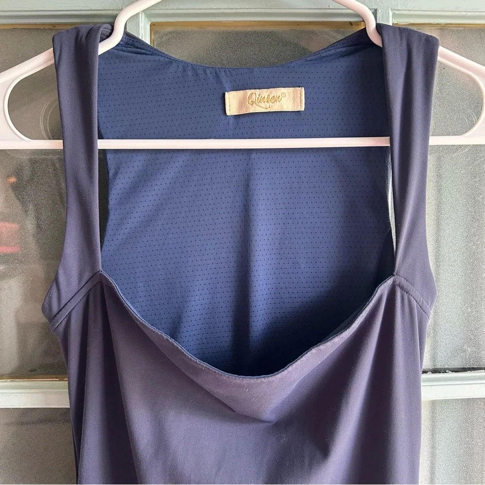 QINSEN Jumpsuit Sleeveless Sexy Suqare Neck Stretch Flare Leggings Romper Jumper